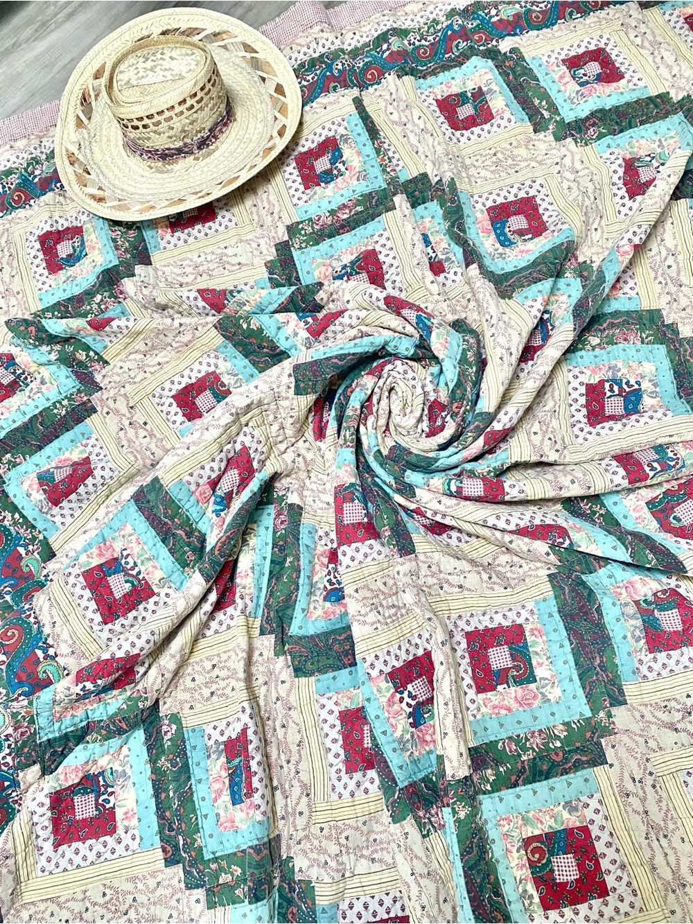 Artisan SET Quilt/pillows w cottagecore Country cabin prairie patchwork vibe